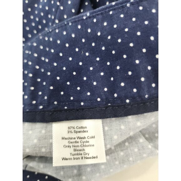 Talbots Pants Signature Navy Polka Dot Mid-rise Straight Legs crop Women's 10 - Picture 5 of 5